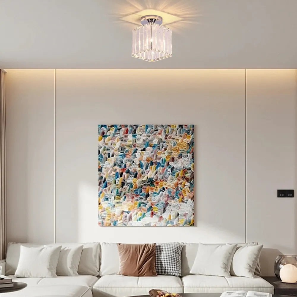 Ceiling Lamp – Metal/Acrylic Design in Black/Gold/Silver for Bedroom